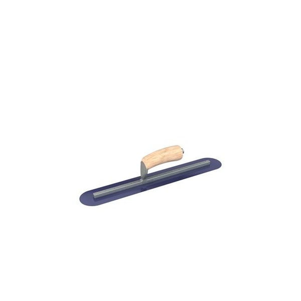 Steel City Trowels By Bon Bon 66-153 Finish Trowel, Round, Blue Steel, 18 X 3, Wood 66-153 - main